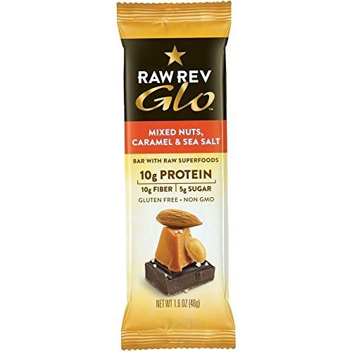 Raw Revolution Glo Mixed Nuts Caramel and Sea Salt Bar, 1.6 Ounce -- 12 per case.