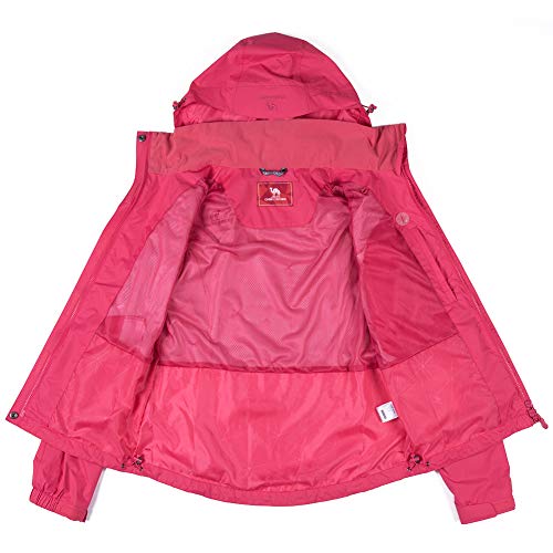image for CAMEL CROWN Womens Waterproof Rain Jacket Lightweight Hooded Windbreak