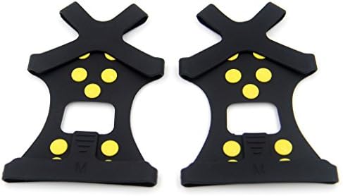 WanPower 80438 Ice Snow Grips Crampons Traction Cleats over Shoes Boots Size M Pack of 2pcs/1pair, 10 Extra Studs Included