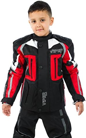 VIPER Rider Draco Kids Jacket, Black/Red, 12-13 Yrs