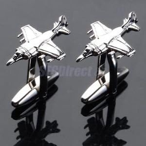 F-4 PHANTOM FIGHTER JET AIR FORCE CUFFLINKS SILVER VERY HIGH QUALITY (A PAIR) Very Classy And Elegant For Shirt & Suit. Stainless Steel. USA Seller.