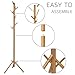BAMEOS Bamboo Tree Coat Rack Stand- Easy Assembly NO Tools Required - 3 Adjustable Sizes Free Standing Coat Rack, Coat Hanger Stand for Clothes, Suits, Accessories(8 Hooks,Natural Color)
