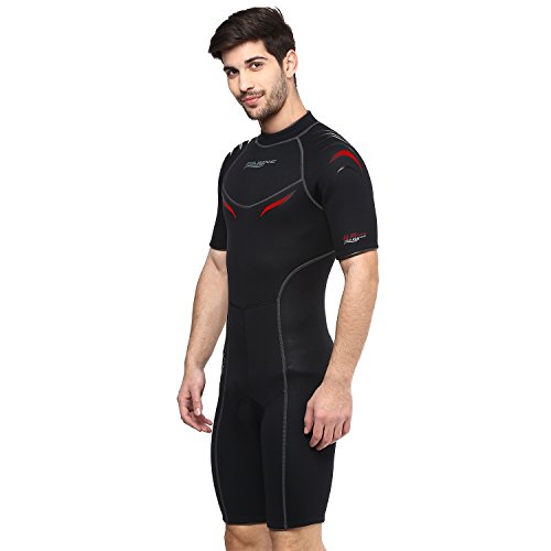Phantom Aquatics Men's Marine Shorty Wetsuit, Black/Red, XX-Large - Thumbnail 3