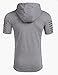 Coofandy Men's Hipster Hip-Hop Longline Premium Tee Pullover Hooded Fashion T-shirt with Side Zipper,Grey,X-Large