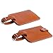 Luggage Bag Tags Leather Travel ID Labels Suitcase Name Tags with Snap - Set of 2