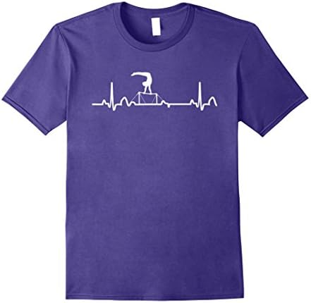 Mens Gymnastics Bars Heartbeat Shirt Parent Fan Tee Medium Purple