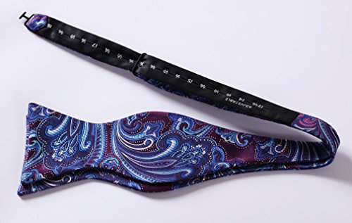 SetSense Men's Floral Jacquard Woven Self Bow Tie Set One Size Purple / Blue