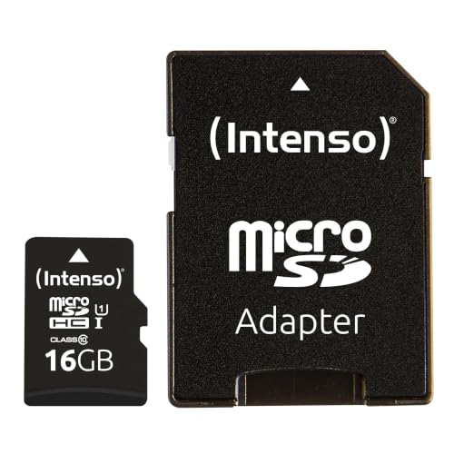 Intenso Premium Microsdhc Memory Card INCL. SD Adapter, Class 10 UHS-I, 16 GB, Black
