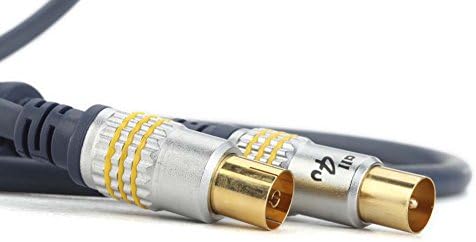 Hentek RG6 Gold plated Coax male to coax female cable 10feet Audio / Video TV and Radio Cable (Navy Blue)