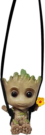 NC Swinging Groot Resin Car Ornament Hanging Pendant Anime Auto Decor view 2