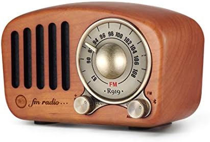 Vintage Radio Retro Bluetooth Speaker - Mifine Cherry Wooden FM Radio with Old Fashioned Classic Style, Strong Bass Enhancement, Loud Volume, Supports Bluetooth 4.2 AUX TF Card MP3 Player (Cherry)