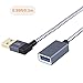 CableCreation Short USB 3.0 Extension Cable 1FT, Left Angle USB Male to Female Extender Cord, 90 Degree USB 3.0 for VR, PlayStation, Xbox, Keyboard, Space Gray 0.3M