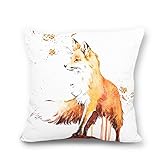 Fox accent Pattern Throw Pillow Covers Decorative Cushion Covers Canvas Pillow Cover
