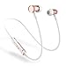 Wireless Headphones Sports Bluetooth Earbuds - ANCREU H6 Noise Cancelling In Ear Magnetic On the Neck Wirless Headset Sweatproof Running Workout for iPhone Samsung with Microphone and Hook(Rose Gold)