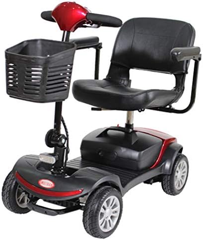 ACEDA Heavy Duty Scooter,Light And Compact, Foldable,4 Wheel Power Electric Travel And Mobility Scooter,Adjustable Seat,Black