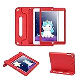 HDE Case for iPad 9.7-inch 2018 / 2017 Kids Shockproof Bumper Hard Cover Handle Stand with Built in Screen Protector for New Apple Education iPad 9.7 Inch (6th Gen) / 5th Generation iPad 9.7 - Red
