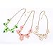 Huntgold Elegant Flower Acrylic Diamond Pendant Chain Choker Necklace(Pink)