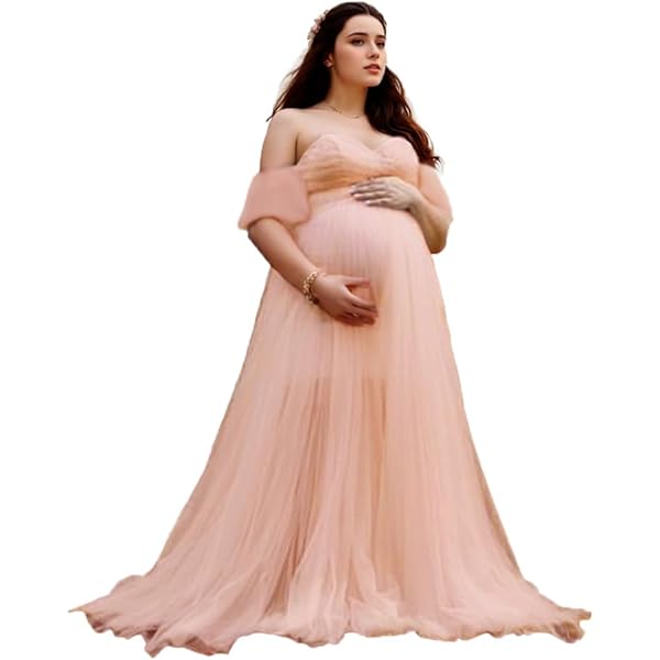 Women's Summer Maternity Dress for Photoshoot Long Flowy Off Shoulder Maxi  Maternity Photography Dress for Baby Shower White at Amazon Women's  Clothing store