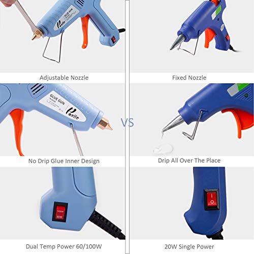 Poniie PN-G100 Dual Temp 60/100W Power Hot Melt Glue Gun Full Size with 12pcs Premium Glue Sticks for DIY Arts & Crafts, Christmas Decoration, Sealing/Repairs - Thumbnail 3