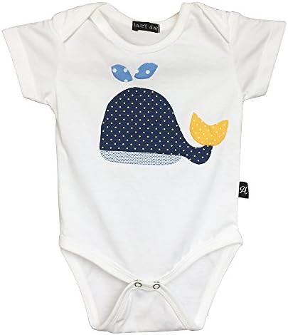 Handmade Whale Infant Bodysuit Baby Short Sleeve Romper Onesie 1 Piece Jumpsuit