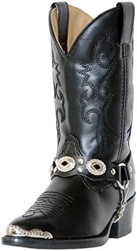 Dan Post Kids Little Concho Boot,Black,5 M US Big Kid
