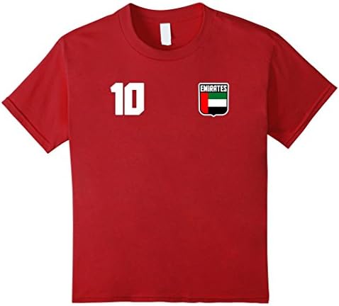 unisex-child United Arab Emirates T-shirt UAE Emirati Tee Soccer Football 8 Cranberry