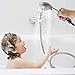 High Pressure Handheld Shower Head, 5 Settings Shower Head with Adjustable Height Suction Cup Bracket, 60 Inches Hose and Flow Regulator, Golden