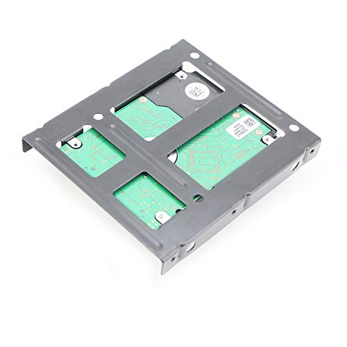 Saisn 2.5" to 3.5" SSD HDD Hard Disk Drive Holder Metal Mounting Bracket Adapter (Dual Drive)