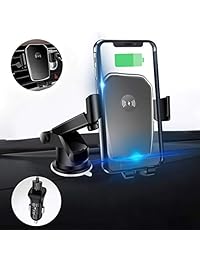Keyiyou   Cargador inalámbrico para coche, 10 W 7,5 W, carga rápida, soporte para teléfono para coche, parabrisas, salpicadero, ventilación de aire, compatible con iPhone XS, Max X XR 8 8 Plus, Samsung S10, S10, S10, S10, Note 9, S9, S8, S7