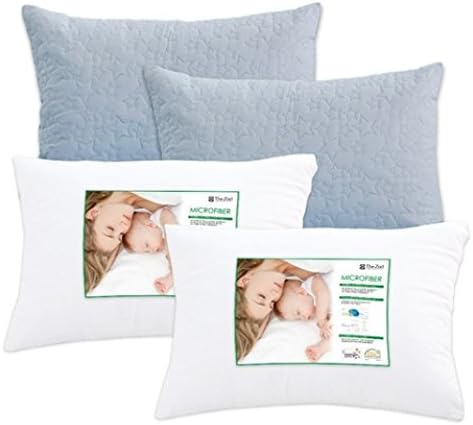 GAON ZARI Premium Bed Pillows, Microfiber Down Alternative, Hypoallergenic &amp; Adjustable Loft, Comfortable Pillows for Sleeping -Set of 2 (15x23)