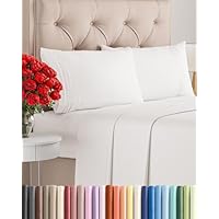 Queen Size 4 Piece Sheet Set - Comfy Breathable & Cooling Bed Sheets Set - Hotel Luxury Bedding for Women, Men, Kids, Teens, Boys & Girls - Deep Pockets, Soft, Wrinkle Free - Oeko-Tex - Antique White