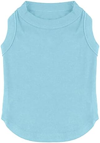 Kasit Pet Dog Puppy Solid Color Sleeveless T-shirt for Small Dogs XS-3XL (M, Blue)