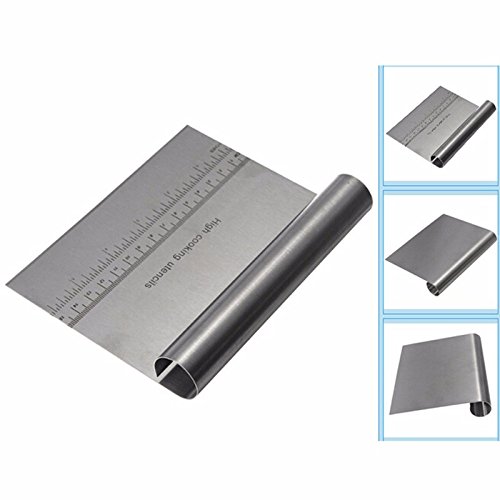Neaer Stainless Steel Pizza Dough Scraper Cutter Baking Pastry Spatulas Kitchen Flour Cake Pastry Tool Scale Baking Accessories