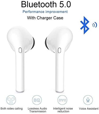 True Wireless Stereo Earbuds Bluetooth Headset in-Ear Earbuds Sports Headset,Bluetooth 5.0 Auto Pairing with Charging Case for Apple Airpods Android/iPhone