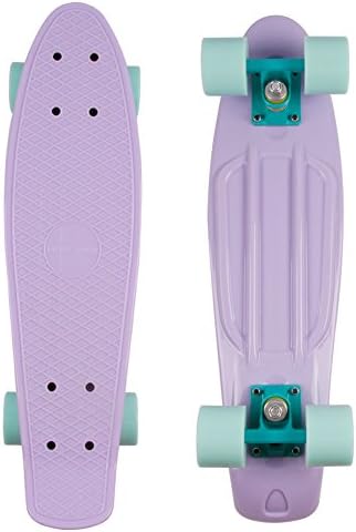 Cozylifeunion Retro Mini Cruiser 22 inch Complete Skateboard Mini PP Skate Board (Light Purple)