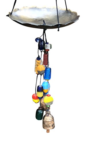 Bird Feeder Bath With Iron Tray and Beads 27 in Long Wind Chime with Nana Bells