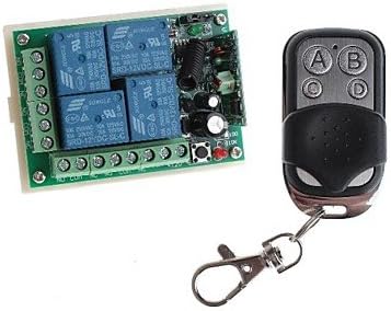K-NVFA 12V 4-Channel Wireless Remote Power Relay Module with Remote Controller (DC28V-AC250V) KK-V-281
