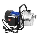 Lantusi 1.6 HP Portable High Capacity Sprinkling Pump Automatic ON/OFF Water Removal Pool Cover Pump Stainless Steel Home Garden Irrigation Water Supply Pump Blue and Silver (US STOCK)