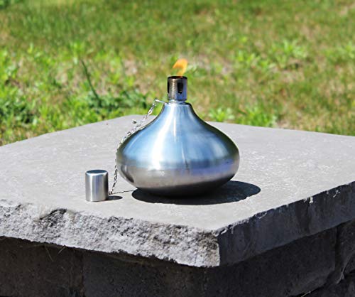 Table Torch for Backyard or Patio, Steel with Fiberglass Wick, Set of 4