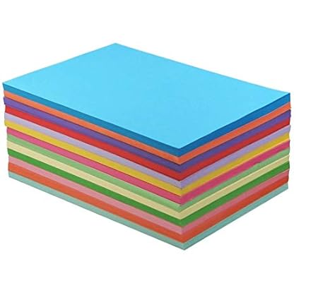 OFIXO 100 pcs Color Sheets (10 Sheets Each Color) Copy Printing Papers A4 Sheets Square Double Sided Colored Origami Folding Lucky Wish Paper DIY Craft