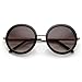 zeroUV - Womens Round Oversized Circle Sunglasses w/ Metal Arms