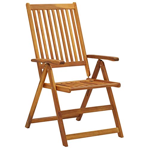 Tidyard 3X Akazienholz Massiv Gartenstuhl-Set Klappbar mit Auflagen Klappstuhl Hochlehner Stuhl Stühle Gartensessel Holzstuhl Gartenstühle Essstuhl In 5 Positionen verstellbar – Bild 3
