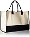 Mud Pie Classic Black and White Initial Canvas Tote Bags (E), 100% Cotton, 17