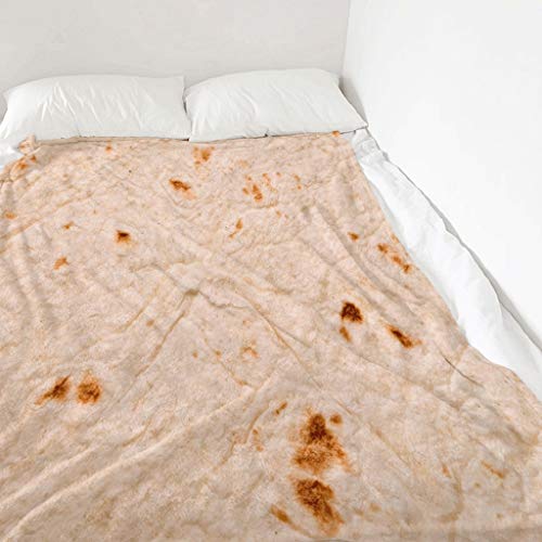 Round Tortilla Throw Blanket for Kids and Adults - 100125cm, Photo-Realistic Tortilla Blanket Tortilla Beach Towel Cozy Blanket Food Creations - Thumbnail 3