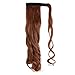 17-26 Inch Straight Curly Wavy Wrap Around Ponytail Hair Extension Clip in One Piece Synthetic Hairpiece for Women-light auburn-curlythumb 3