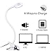LEPOWER New Version Metal Clip On Light, Flexible Bed Light with 3 Colors x Stepless Adjustable Brightness, Eye Caring Reading Light for Desk, Bed Headboard and Computers(White)-No AC Adapter