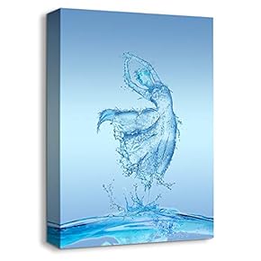 Canvas Wall Art Water Theme Angel Painting Artwork for Home Prints Framed - 12x18 inches