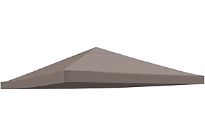 BenefitUSA Replacement Gazebo Canopy Top Patio Pavilion Cover Sunshade Polyester Single Tier, Taupe