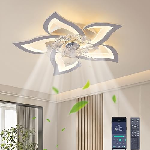 AiPaiTe Dimmable Fan, Ceiling Light with Ceiling Fan, Ceiling Light with Remote Control, Memory Function and Reverse Rotation Function 69 cm