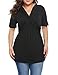 Zeagoo Women Plus Size Casual Blouse V Neck Short Sleeve Retro Twist Knot Front T-Shirt Top